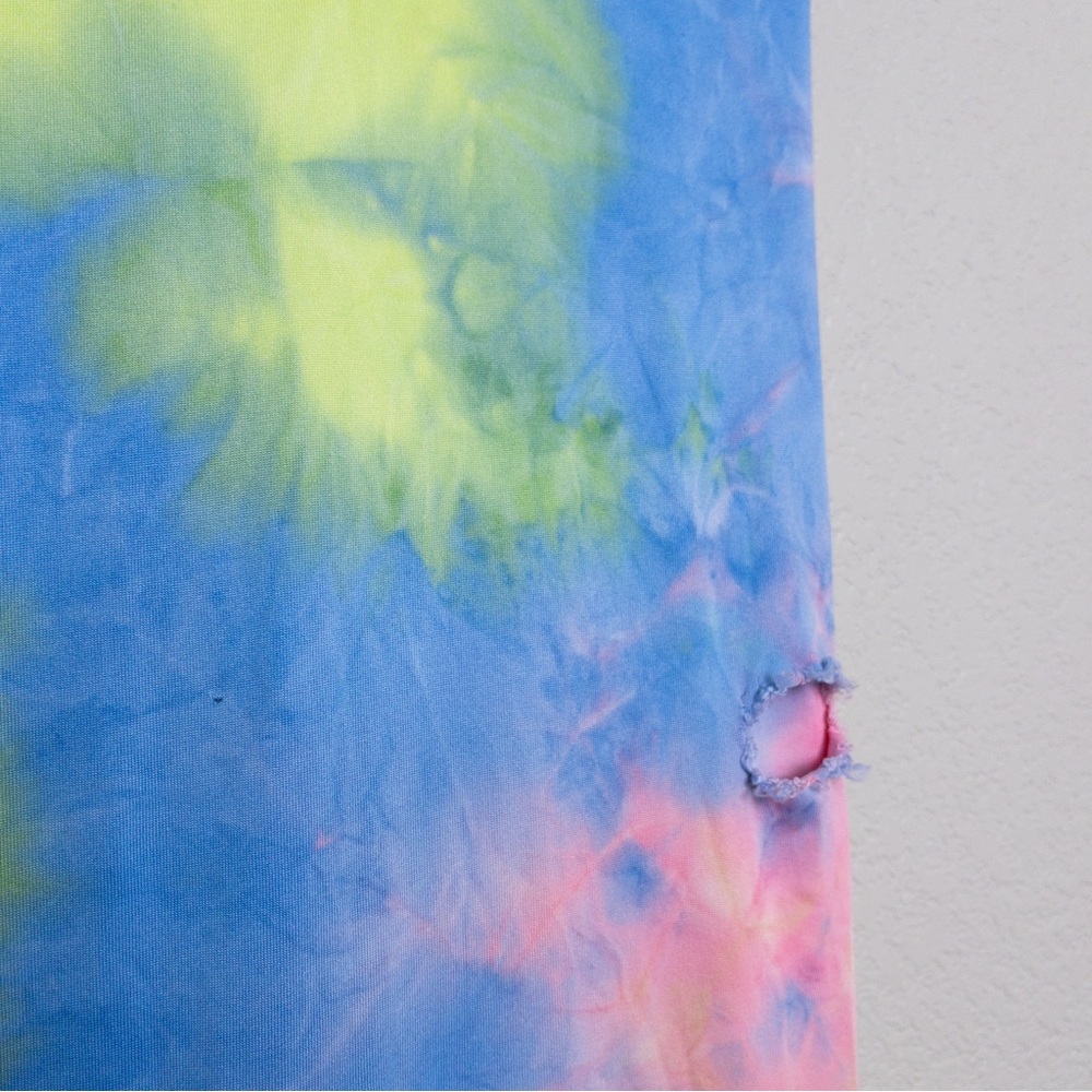 Bronx and Banco Daphnie Tie Dye Cutout Maxi Dress M Sleeveless Front Twist Slit - Picture 11 of 11